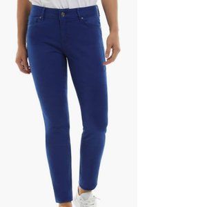 NEW Flying Banana Mid Rise Jeans Skinny Stretch Pull On Royal Blue Womens 16